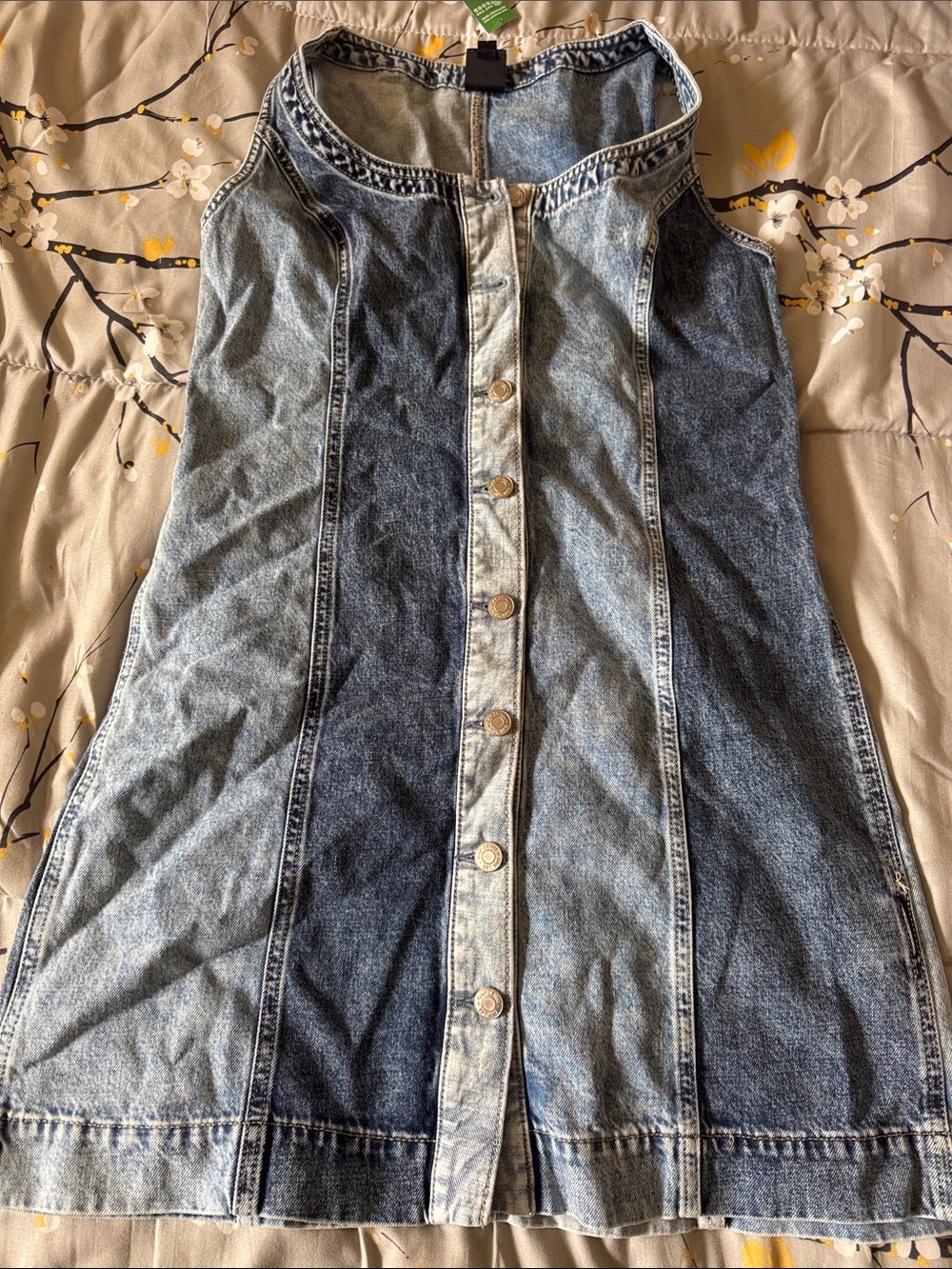 GAP Two-Tone Light and Medium Blue Denim Dress